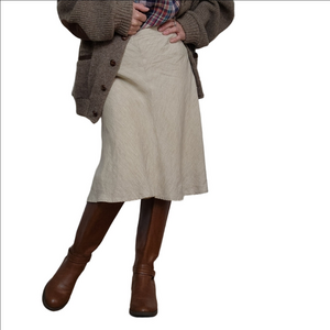 A-Line Skirt Beige 100% Linen Knee length Neutral BANANA REPUBLIC